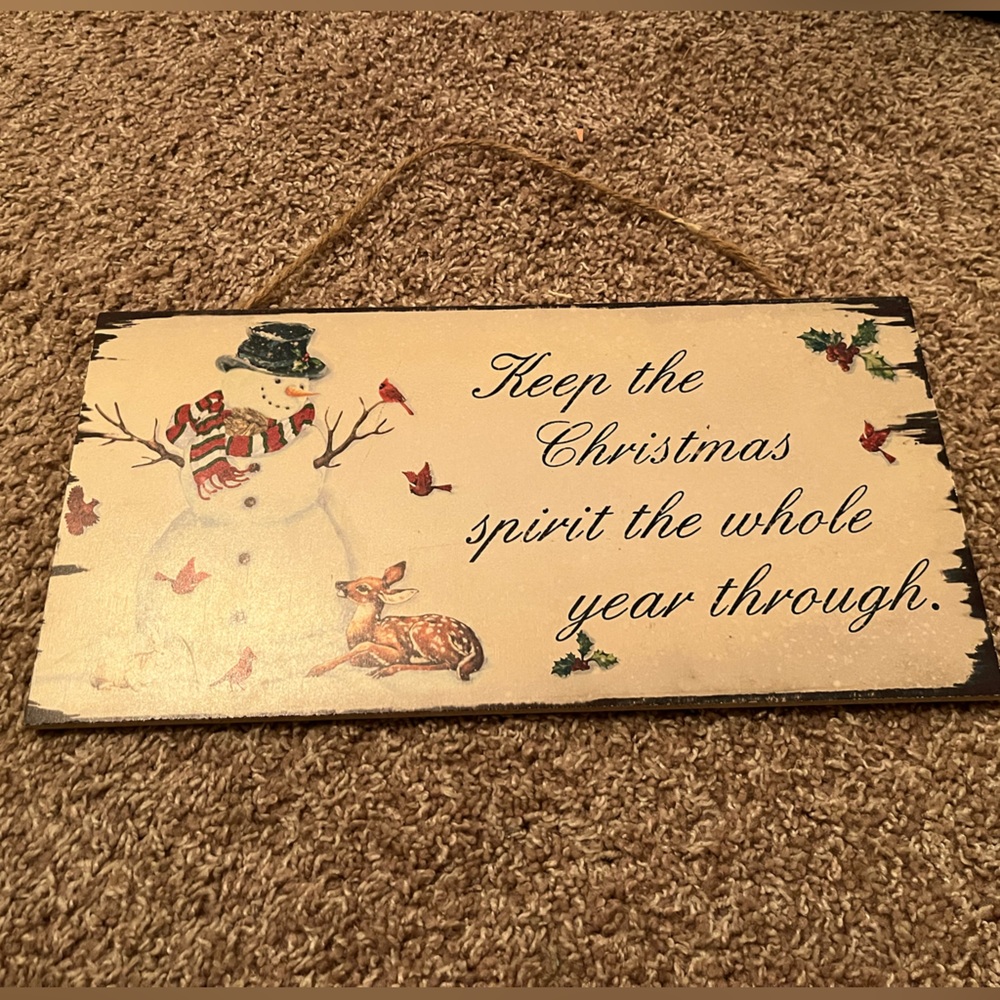 🐠 Christmas Wood Sign. Thick Wood Piece. Never Used.